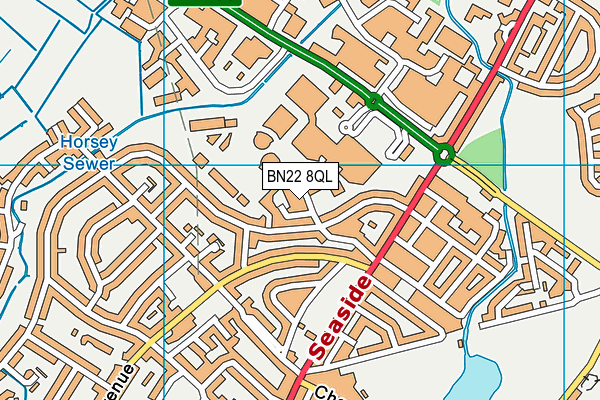 BN22 8QL map - OS VectorMap District (Ordnance Survey)