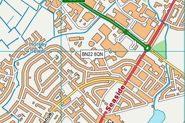 BN22 8QN map - OS VectorMap District (Ordnance Survey)