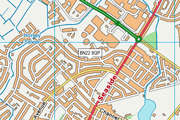 BN22 8QP map - OS VectorMap District (Ordnance Survey)