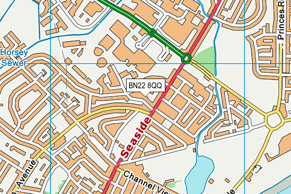 BN22 8QQ map - OS VectorMap District (Ordnance Survey)