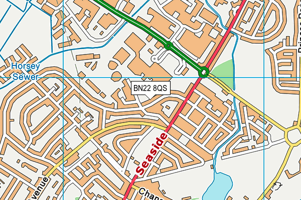 BN22 8QS map - OS VectorMap District (Ordnance Survey)
