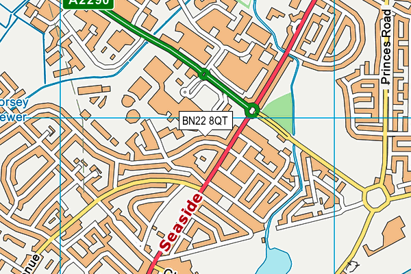 BN22 8QT map - OS VectorMap District (Ordnance Survey)