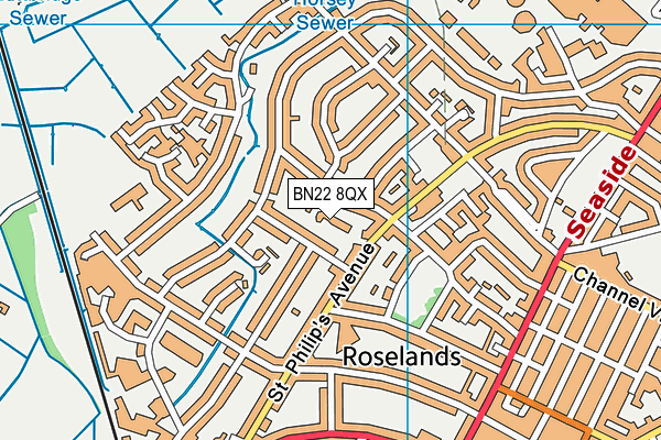 BN22 8QX map - OS VectorMap District (Ordnance Survey)