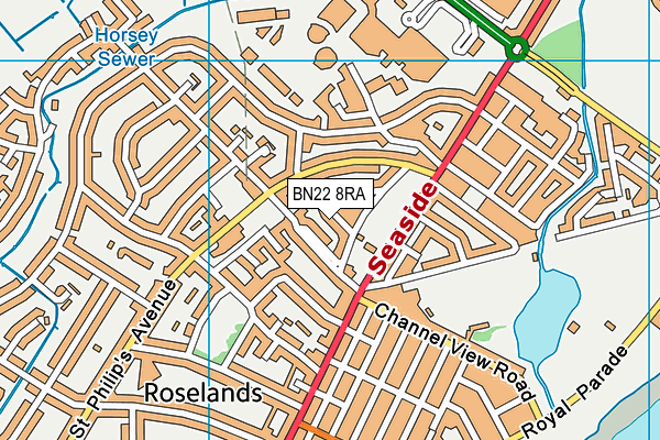 BN22 8RA map - OS VectorMap District (Ordnance Survey)