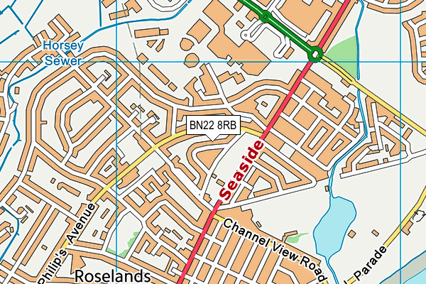 BN22 8RB map - OS VectorMap District (Ordnance Survey)