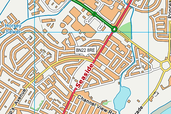 BN22 8RE map - OS VectorMap District (Ordnance Survey)