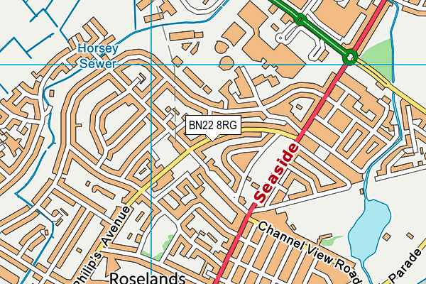 BN22 8RG map - OS VectorMap District (Ordnance Survey)
