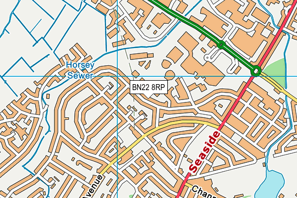 BN22 8RP map - OS VectorMap District (Ordnance Survey)