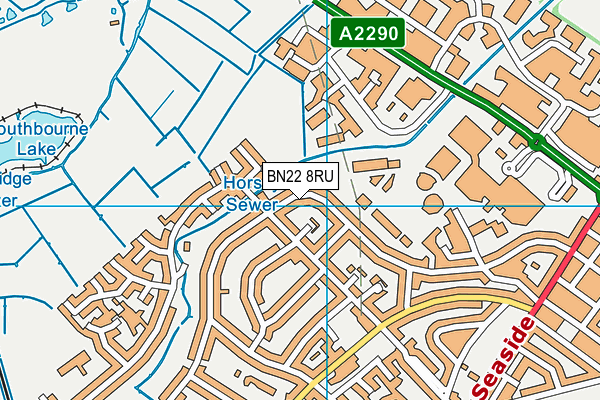 BN22 8RU map - OS VectorMap District (Ordnance Survey)