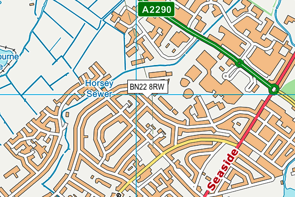 BN22 8RW map - OS VectorMap District (Ordnance Survey)