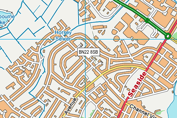 BN22 8SB map - OS VectorMap District (Ordnance Survey)