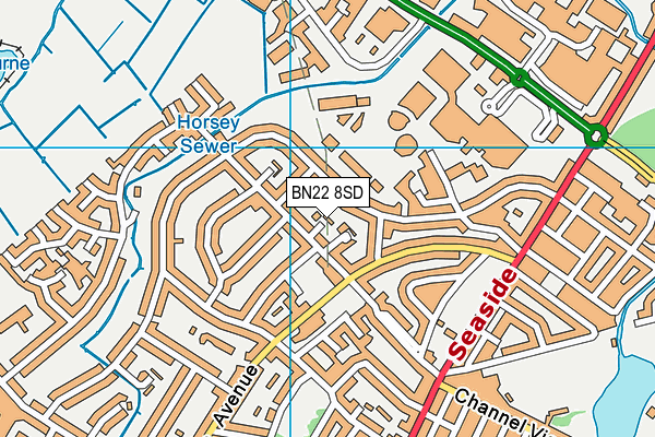 BN22 8SD map - OS VectorMap District (Ordnance Survey)