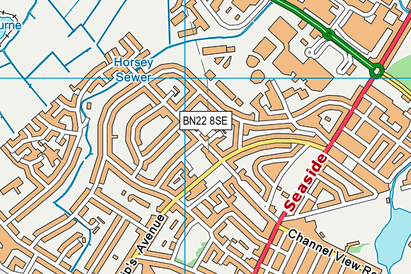 BN22 8SE map - OS VectorMap District (Ordnance Survey)