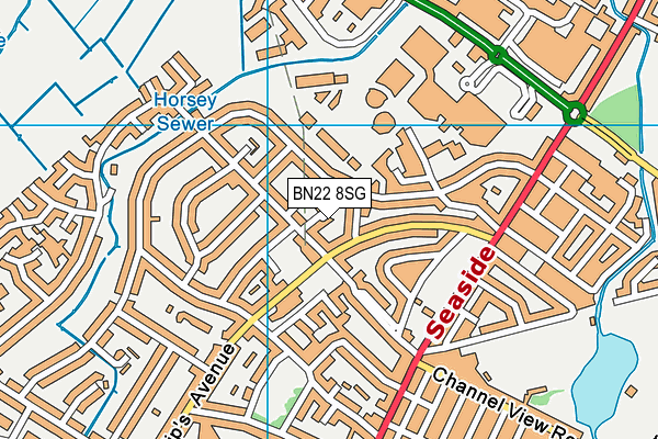 BN22 8SG map - OS VectorMap District (Ordnance Survey)