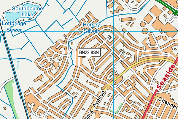 BN22 8SN map - OS VectorMap District (Ordnance Survey)