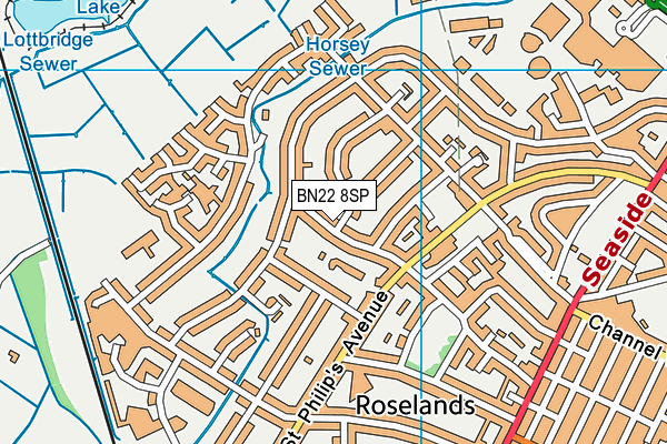 BN22 8SP map - OS VectorMap District (Ordnance Survey)