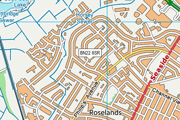 BN22 8SR map - OS VectorMap District (Ordnance Survey)