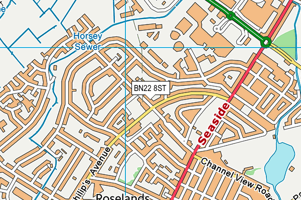 BN22 8ST map - OS VectorMap District (Ordnance Survey)