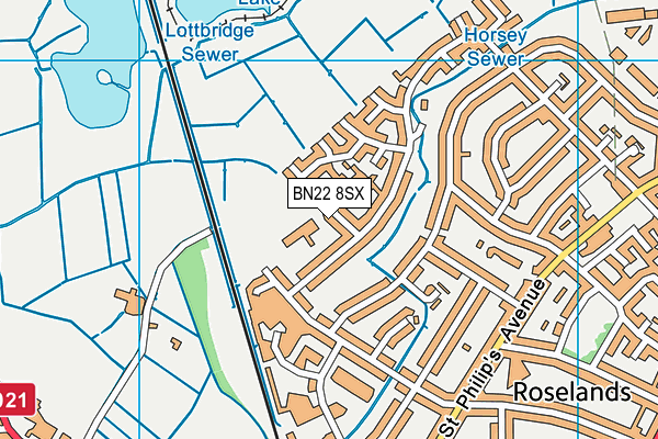 BN22 8SX map - OS VectorMap District (Ordnance Survey)