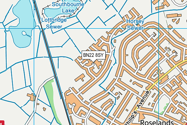 BN22 8SY map - OS VectorMap District (Ordnance Survey)