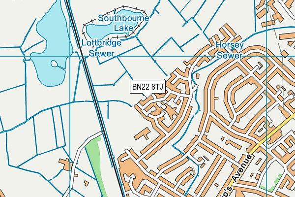 BN22 8TJ map - OS VectorMap District (Ordnance Survey)