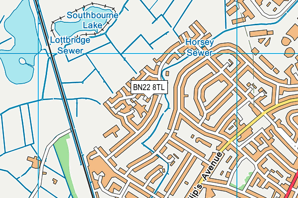 BN22 8TL map - OS VectorMap District (Ordnance Survey)