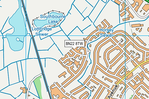 BN22 8TW map - OS VectorMap District (Ordnance Survey)