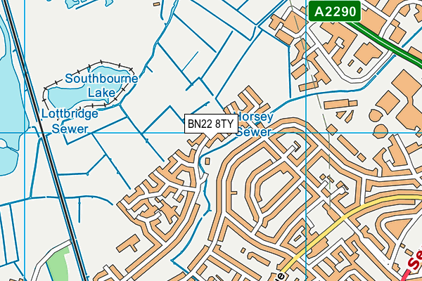 BN22 8TY map - OS VectorMap District (Ordnance Survey)