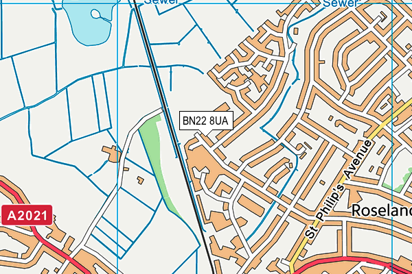 BN22 8UA map - OS VectorMap District (Ordnance Survey)