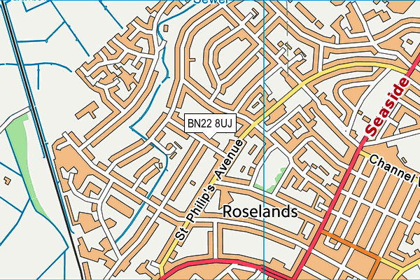 BN22 8UJ map - OS VectorMap District (Ordnance Survey)