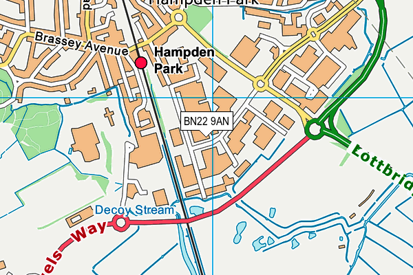 BN22 9AN map - OS VectorMap District (Ordnance Survey)