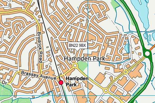 BN22 9BX map - OS VectorMap District (Ordnance Survey)