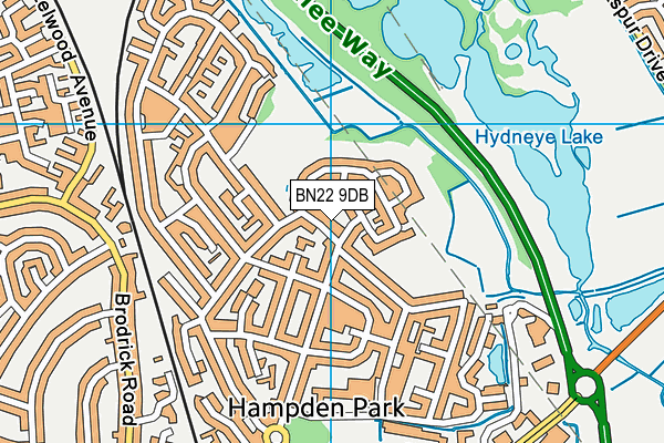 BN22 9DB map - OS VectorMap District (Ordnance Survey)