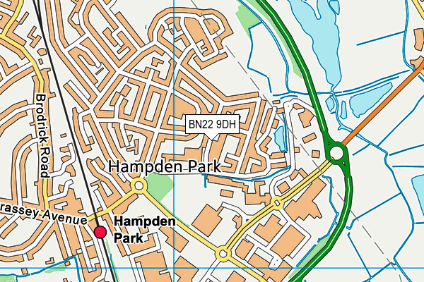 BN22 9DH map - OS VectorMap District (Ordnance Survey)