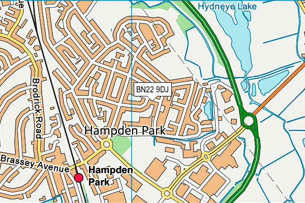 BN22 9DJ map - OS VectorMap District (Ordnance Survey)
