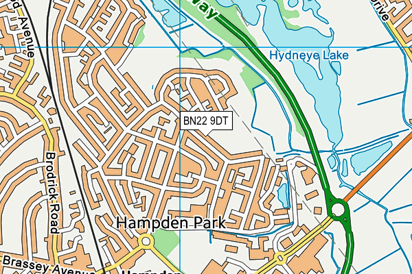 BN22 9DT map - OS VectorMap District (Ordnance Survey)