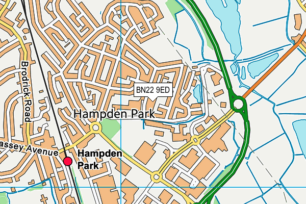 BN22 9ED map - OS VectorMap District (Ordnance Survey)