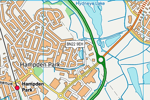 BN22 9EH map - OS VectorMap District (Ordnance Survey)