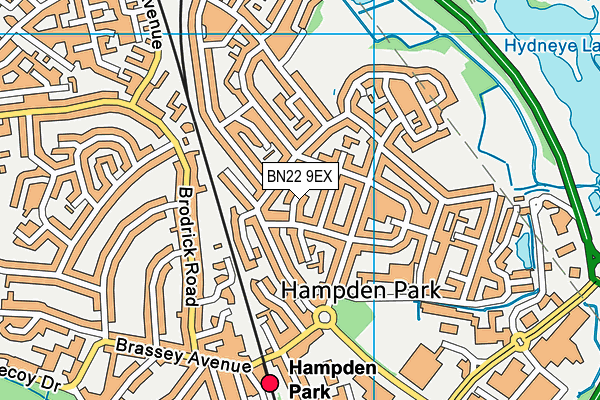 BN22 9EX map - OS VectorMap District (Ordnance Survey)