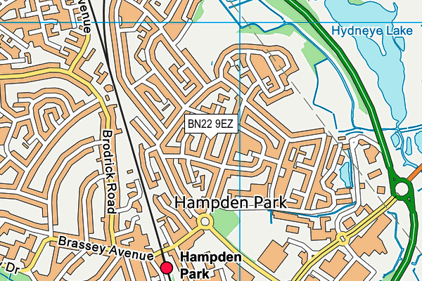 BN22 9EZ map - OS VectorMap District (Ordnance Survey)