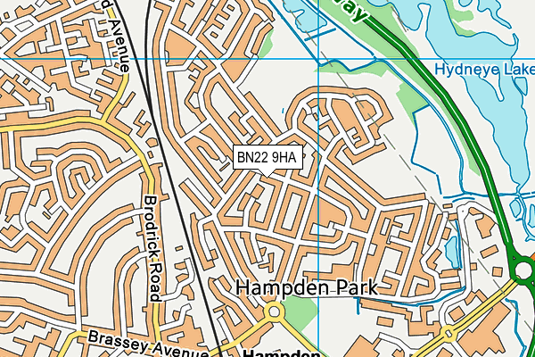 BN22 9HA map - OS VectorMap District (Ordnance Survey)