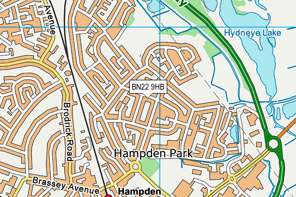 BN22 9HB map - OS VectorMap District (Ordnance Survey)