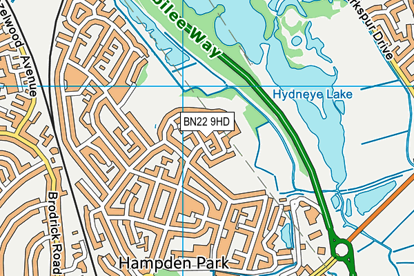 BN22 9HD map - OS VectorMap District (Ordnance Survey)