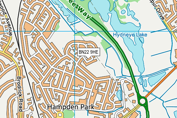 BN22 9HE map - OS VectorMap District (Ordnance Survey)