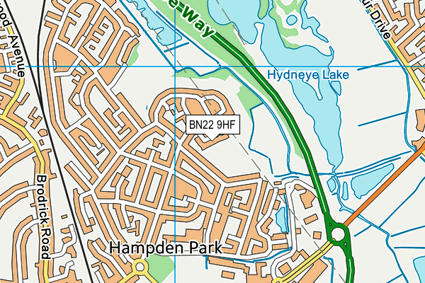 BN22 9HF map - OS VectorMap District (Ordnance Survey)