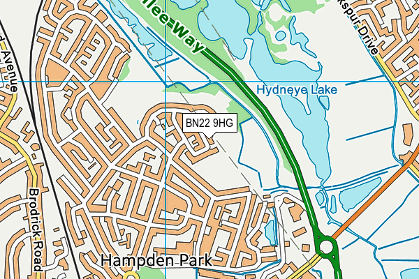 BN22 9HG map - OS VectorMap District (Ordnance Survey)