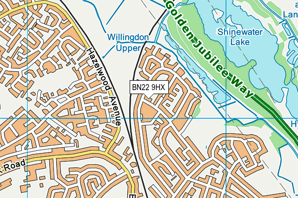 BN22 9HX map - OS VectorMap District (Ordnance Survey)