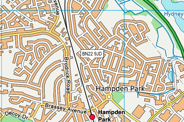 BN22 9JD map - OS VectorMap District (Ordnance Survey)
