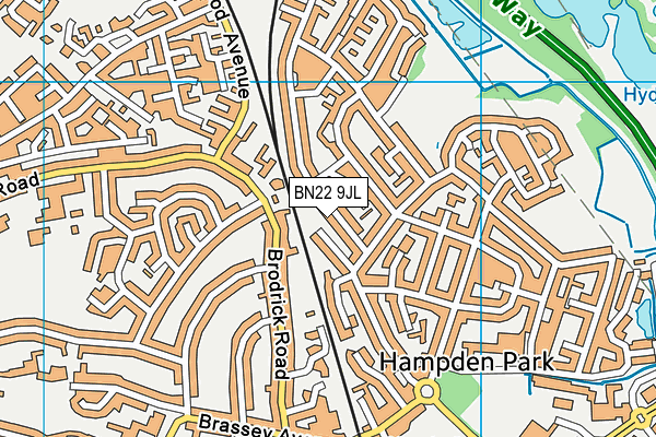 BN22 9JL map - OS VectorMap District (Ordnance Survey)