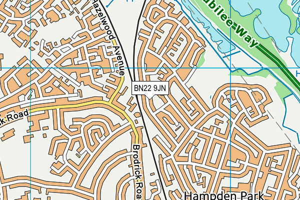 BN22 9JN map - OS VectorMap District (Ordnance Survey)